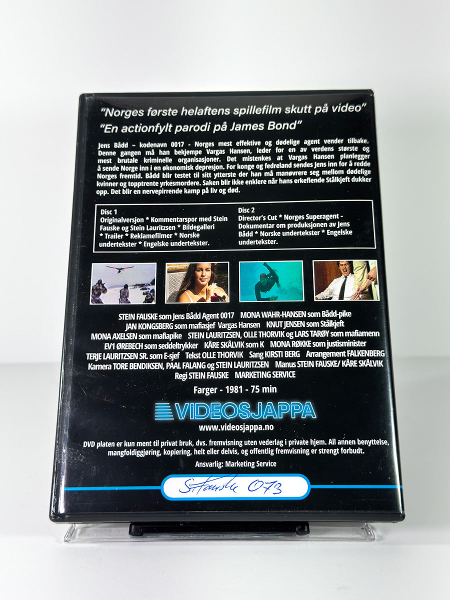 Bakside av cover til Jens Bådd Agent 0017 - Mykere Enn Smør på DVD