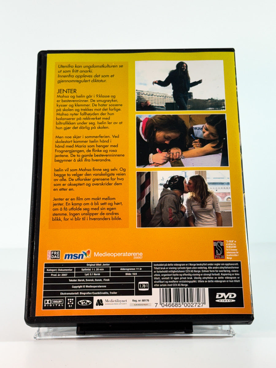 Bakside av cover til Jenter, brukt DVD hos Brukbar Film