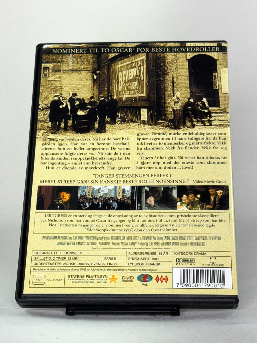 Bakside av Jerngress DVD-cover – brukt filmklassiker tilgjengelig hos Brukbar Film