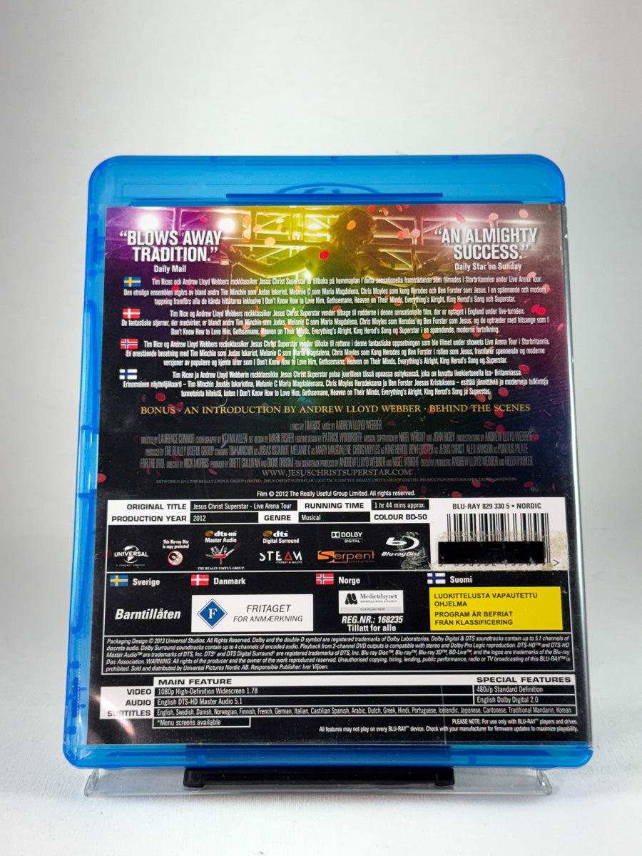 Bakside av Blu-ray-cover til Jesus Christ Superstar: Live Arena Tour, bruktfilm hos nettbutikken Brukbar Film