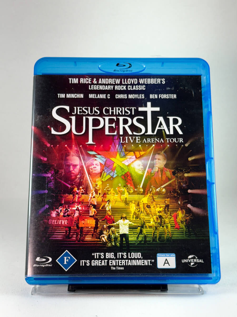Forside av Blu-ray-cover til Jesus Christ Superstar: Live Arena Tour, bruktfilm hos nettbutikken Brukbar Film