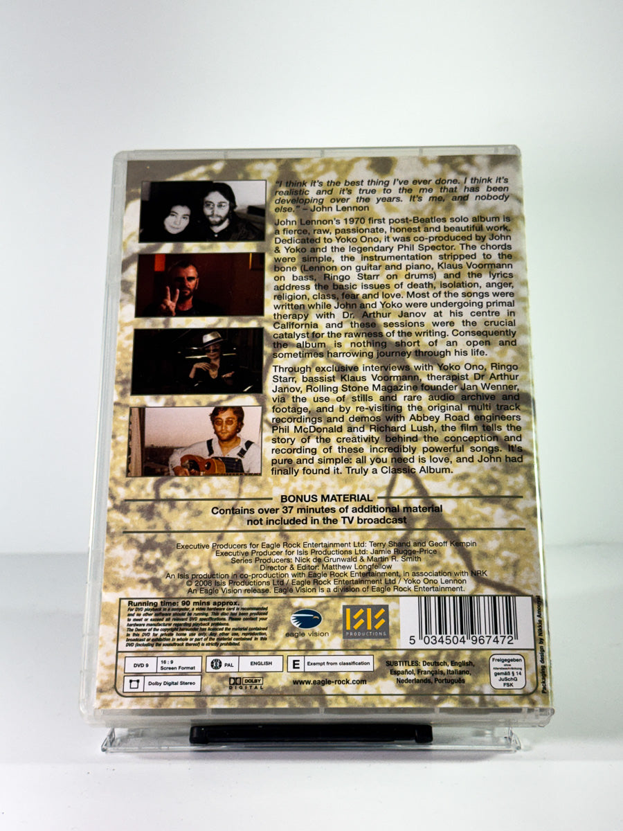 Bakside av cover til john lennon plastic ono band, brukt original DVD hos Brukbar Film