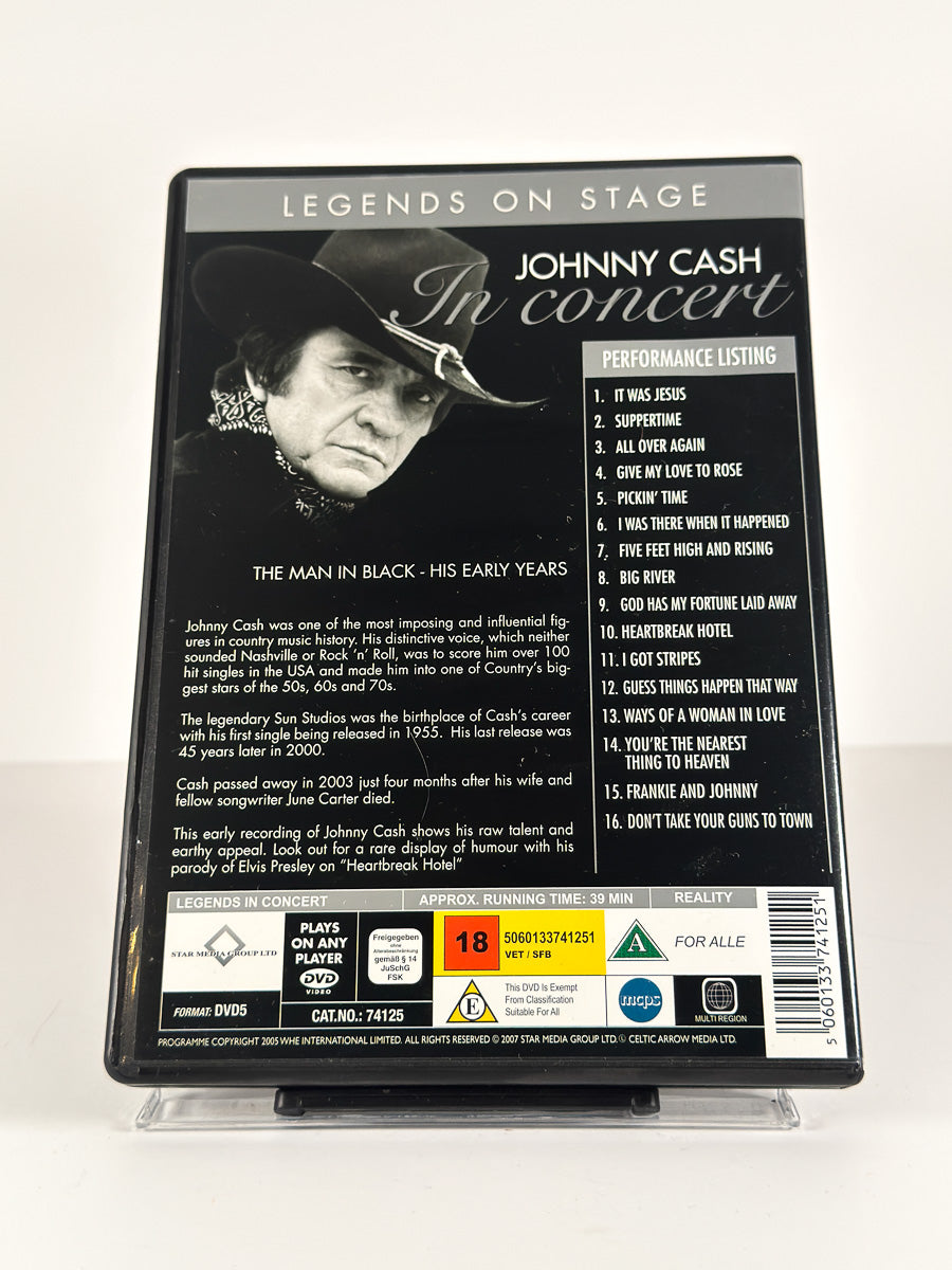 Bakside av cover til Johnny Cash in Concert på DVD