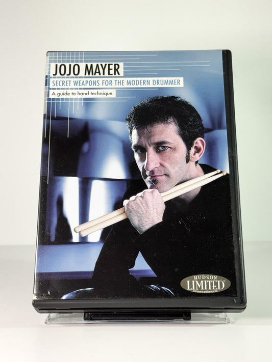Forside av cover til Jojo Mayer – Secret Weapons for the Modern Drummer, bruktfilm på DVD hos Brukbar Film
