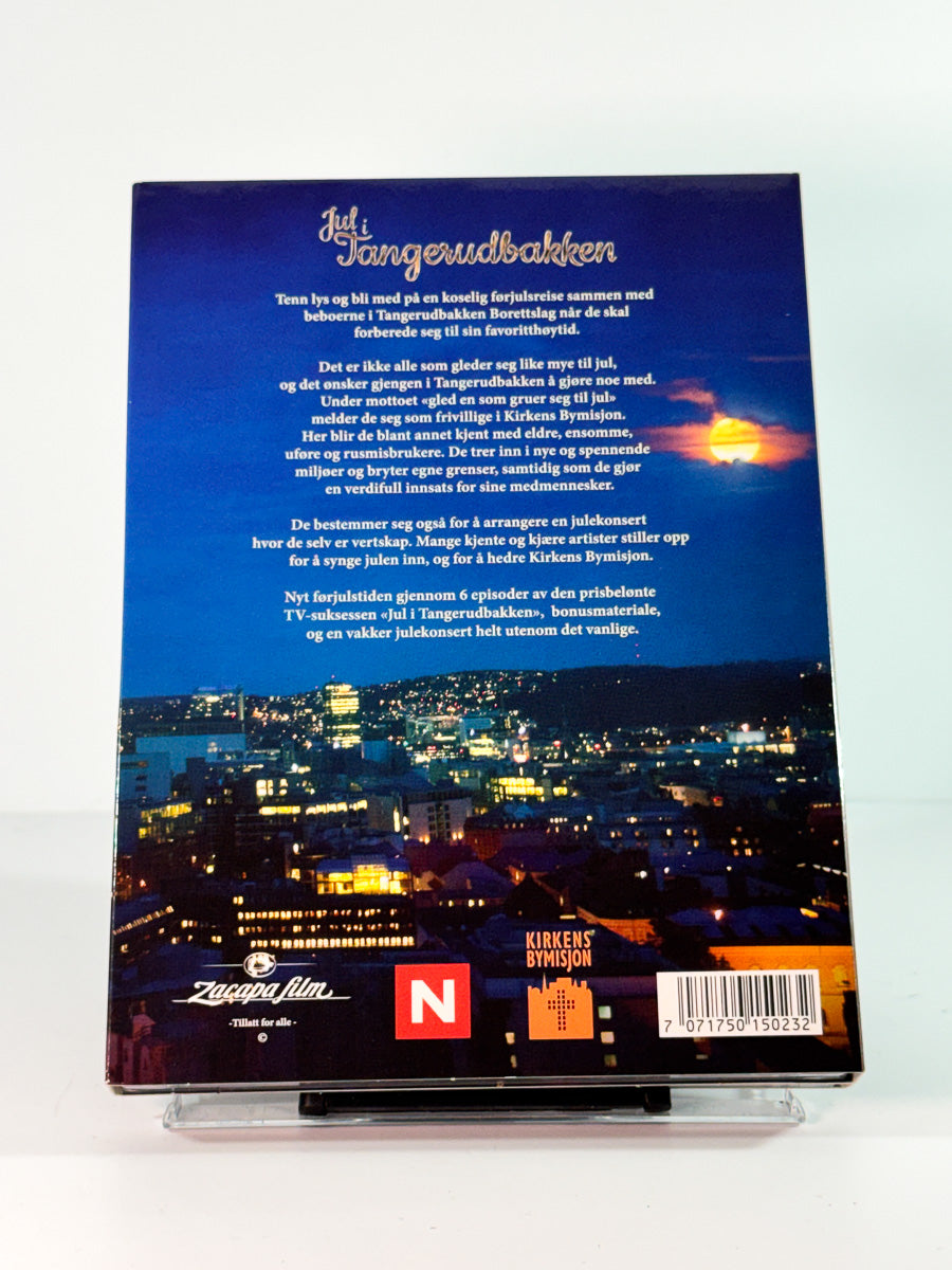 Bakside av cover til jul i tangerudbakken, brukt DVD hos Brukbar Film