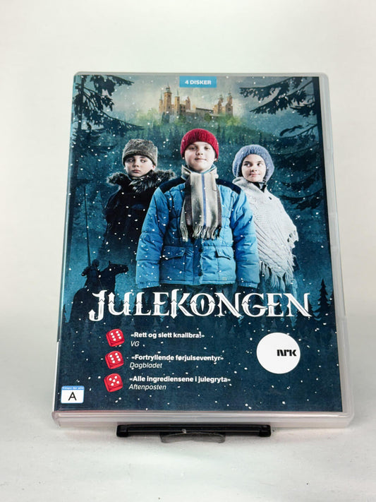 Forside av DVD-cover til Julekongen – brukt norsk julekalender på DVD, perfekt for barn & familie, kjøp hos Brukbar Film