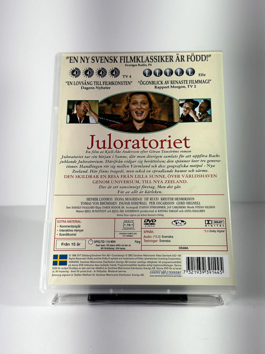 Bakside av cover til Juloratoriet på DVD