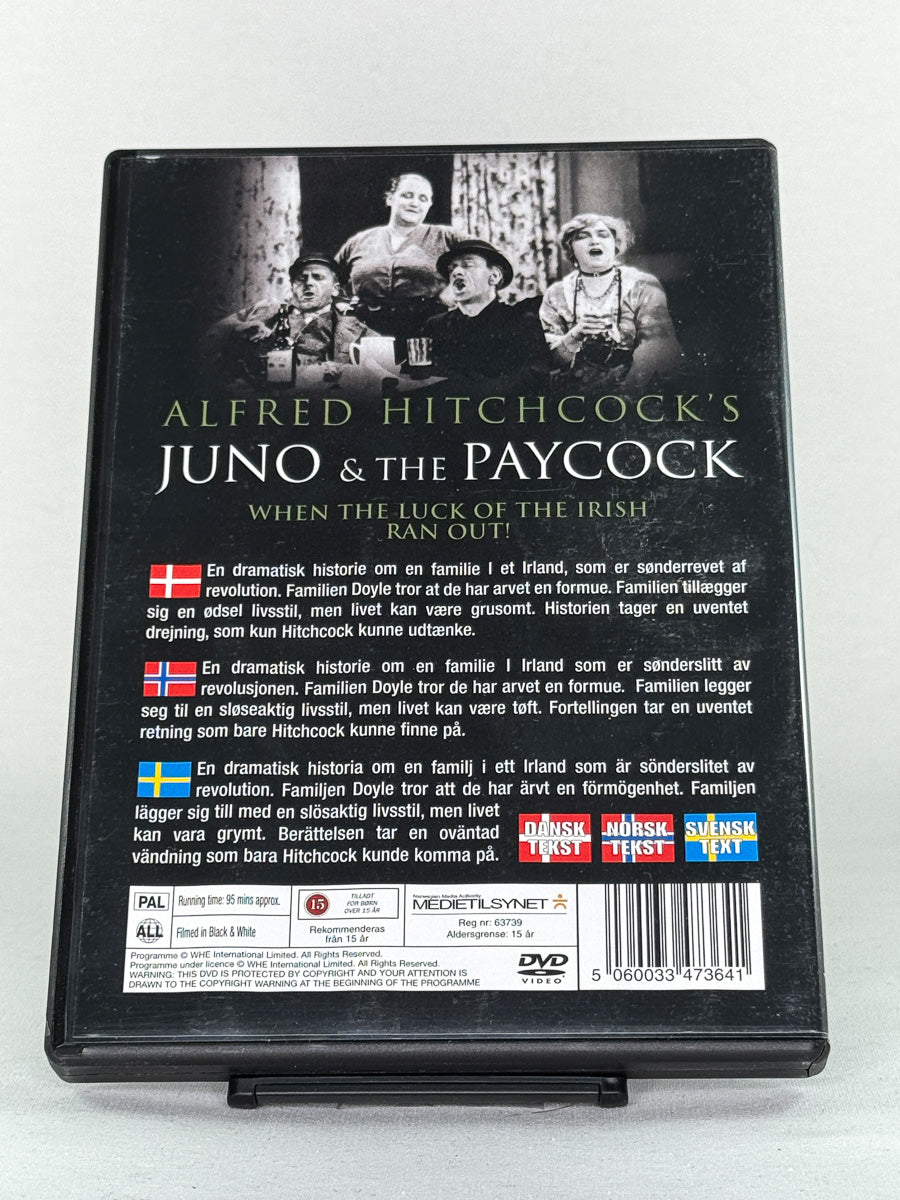 Bakside av DVD-cover til Juno and the Paycock – brukt originalfilm på DVD, kjøp klassiske dramafilmer hos Brukbar Film.