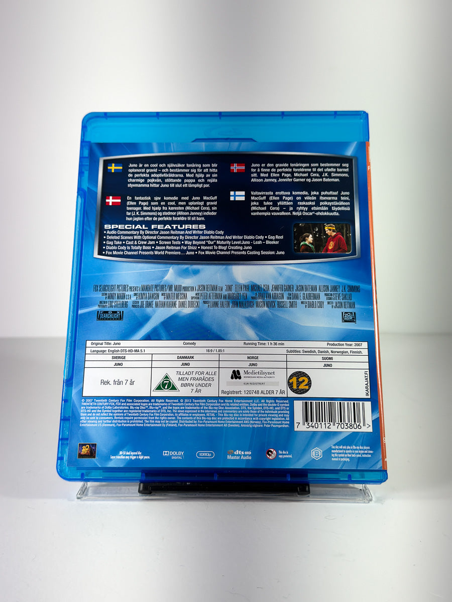 Bakside av cover til Juno på Blu-ray