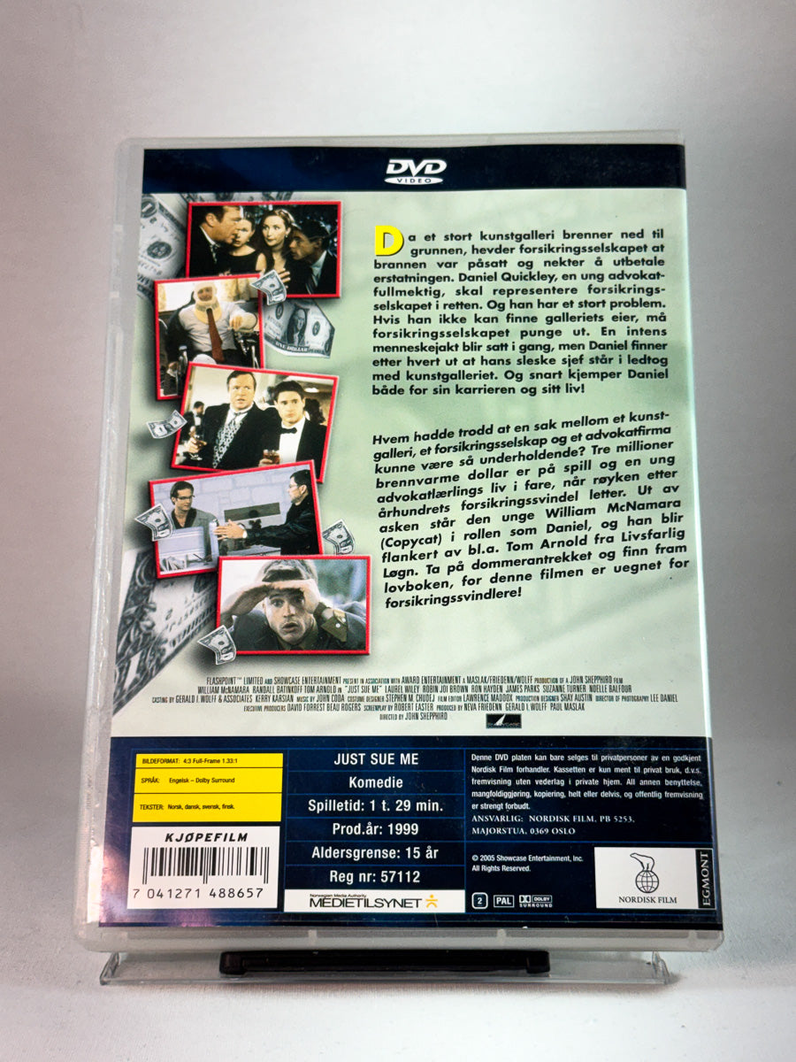 Bakside av cover til Just Sue Me, brukt DVD hos Brukbar Film