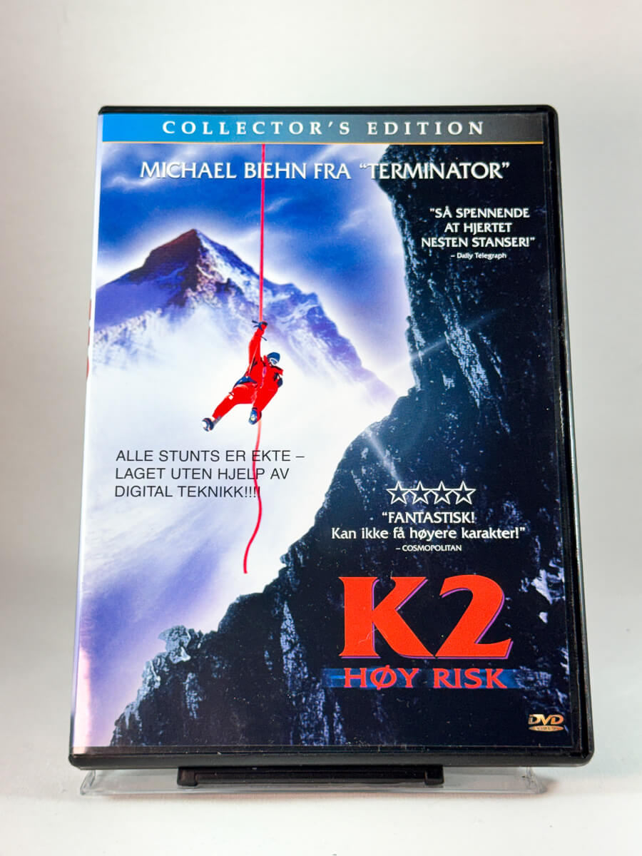 Forside av cover til K2 – Høy risiko, brukt original DVD hos Brukbar Film