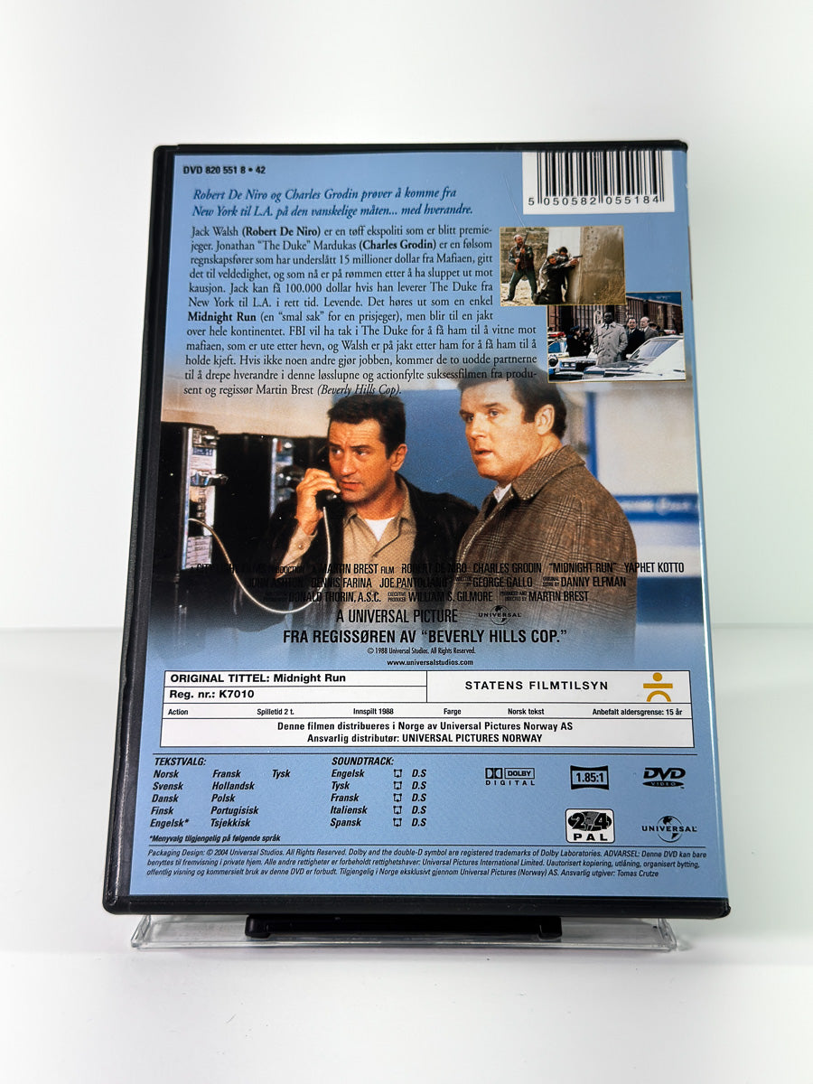 Bakside av cover til Kappløp med tiden – Midnight Run på DVD