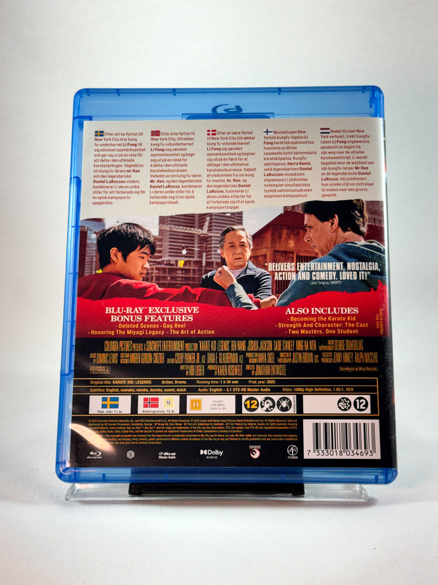 Bakside av cover til Karate Kid Legends, bruktfilm hos nettbutikken Brukbar Film