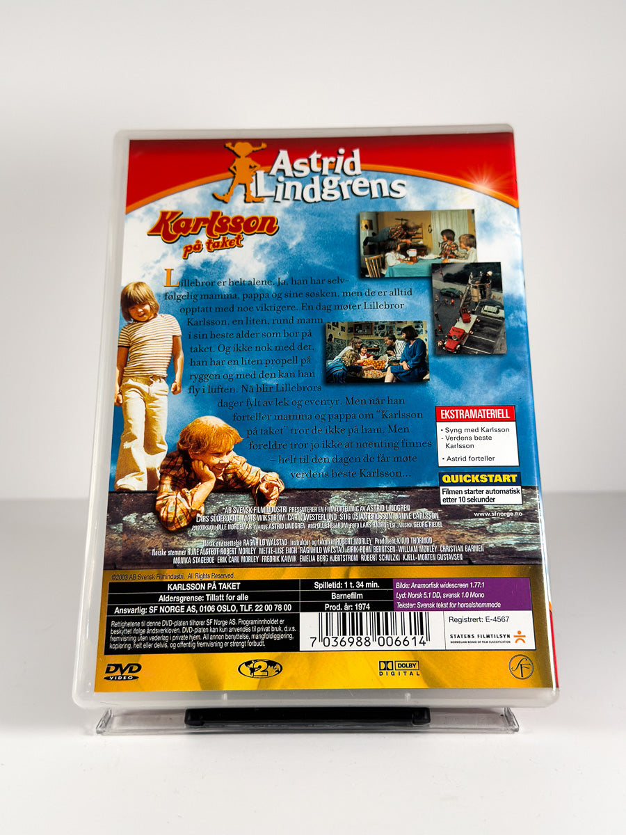Bakside av cover til Karlsson på taket på DVD