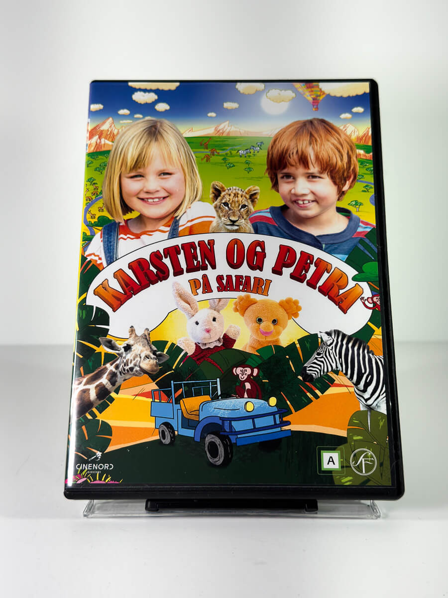 Forside av cover til Karsten og Petra på safari på DVD