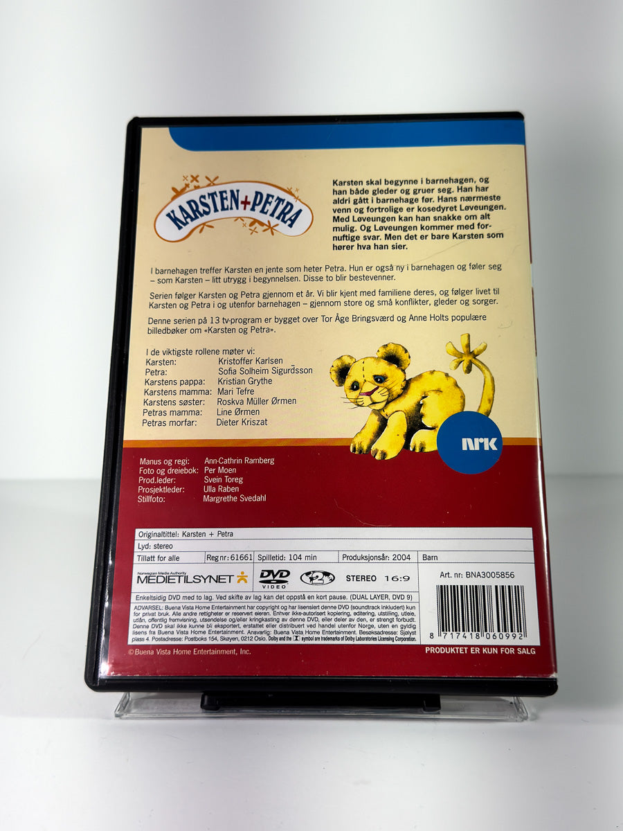 Bakside av cover til Karsten + Petra på DVD