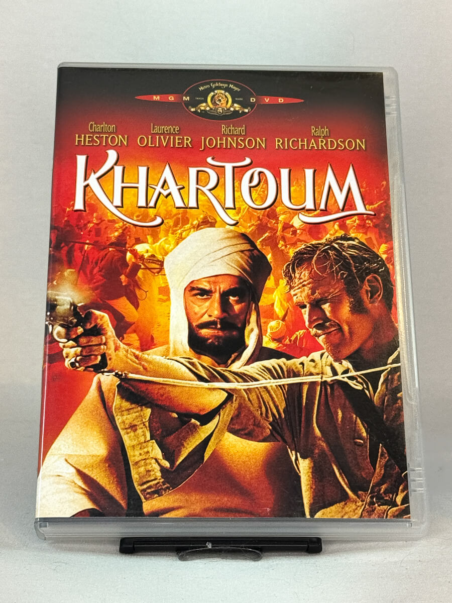 Forside av DVD-cover til Khartoum, brukt DVD hos Brukbar Film