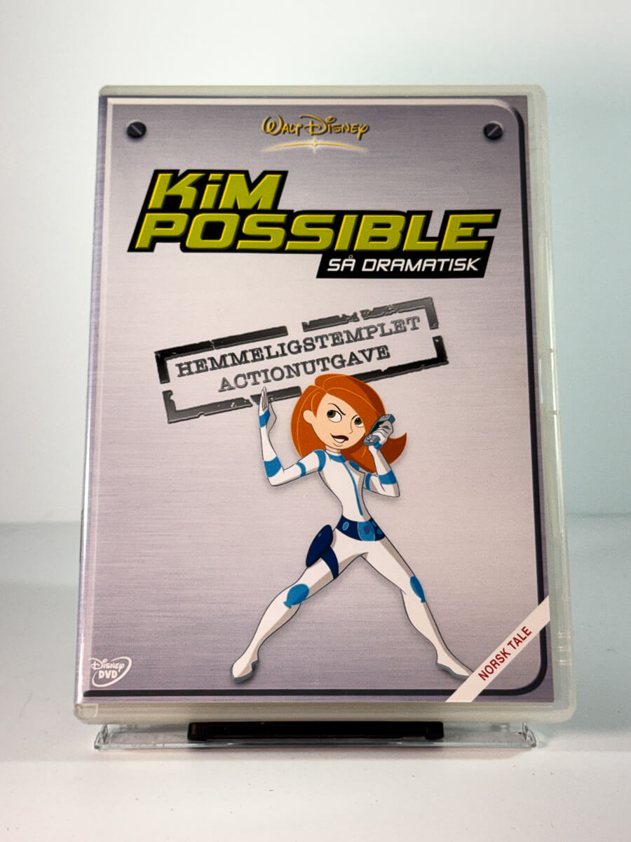 Forside av cover til kim possible sa dramatisk, brukt original DVD hos Brukbar Film