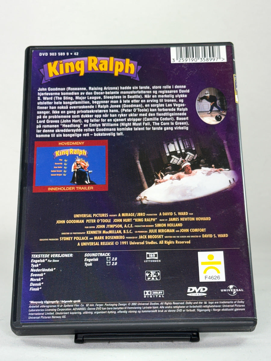 Bakside av King Ralph DVD-cover – brukt film, kjøp originale DVD-filmer hos Brukbar Film