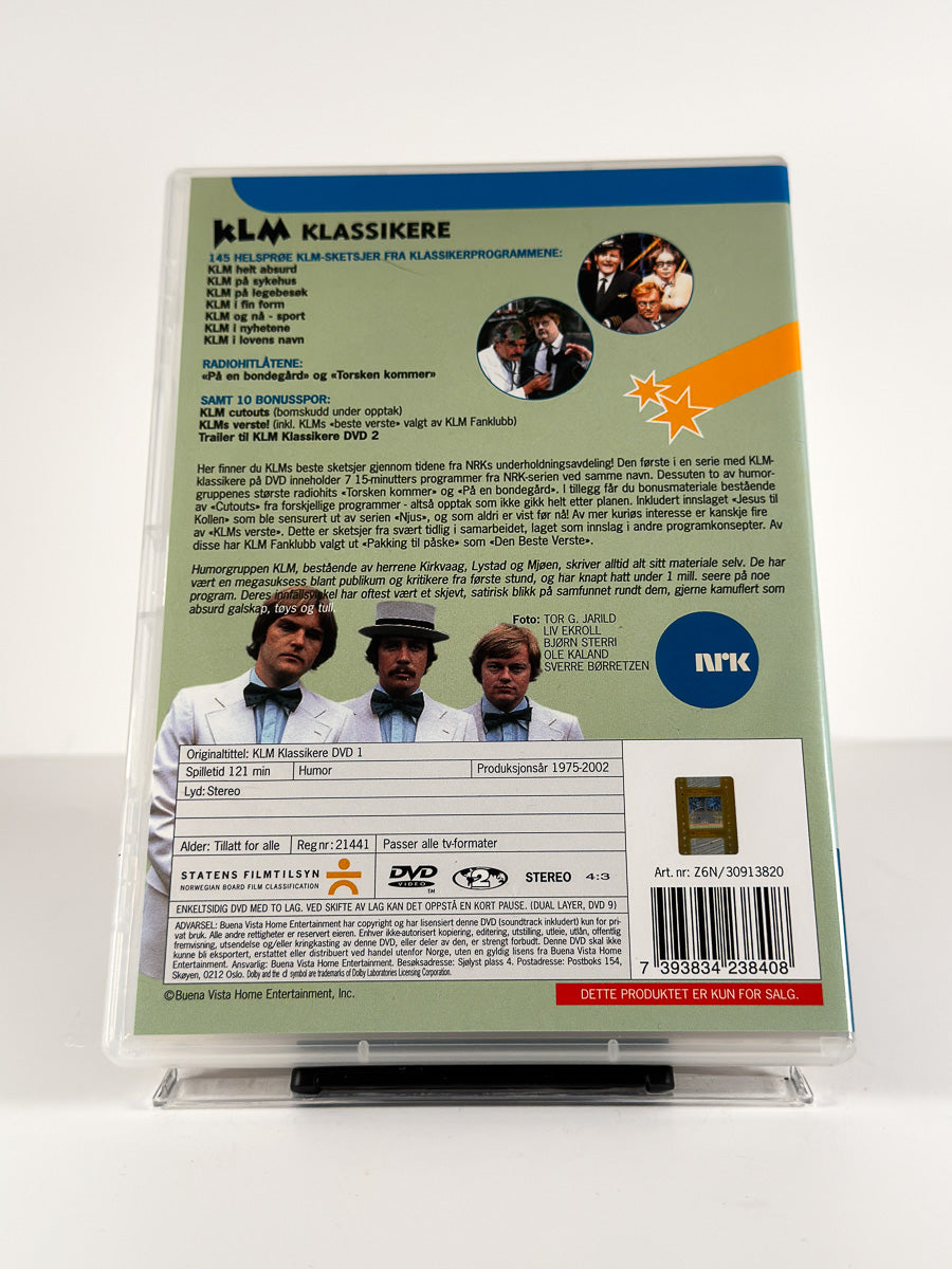 Bakside av cover til KLM Klassikere 1 på DVD