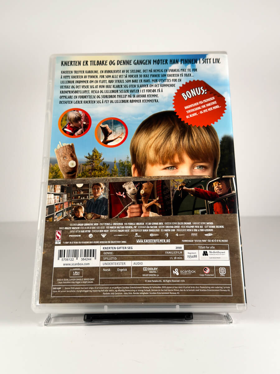 Bakside av cover til Knerten gifter seg på DVD