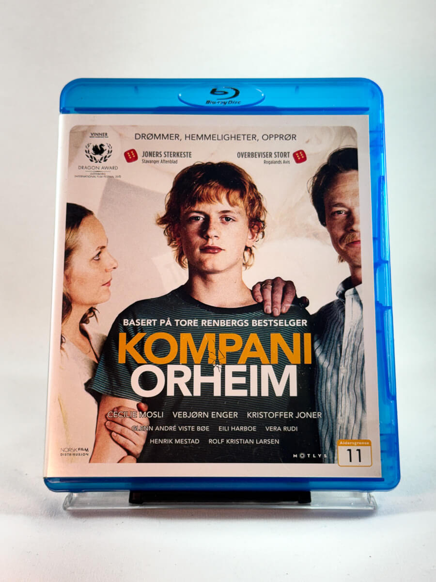 Kompani Orheim – forside av Blu-ray-cover, norsk drama basert på Tore Renbergs roman, bruktfilm hos Brukbar Film