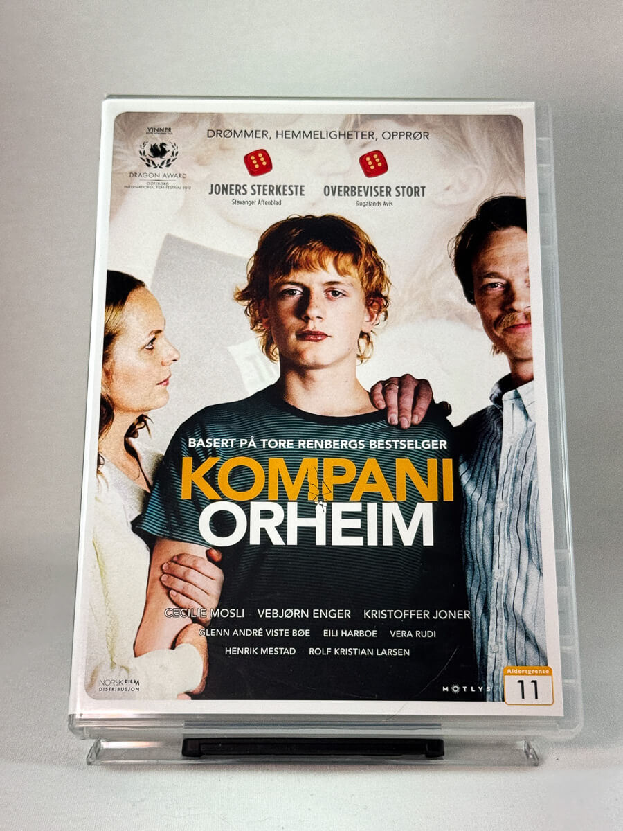 Kompani Orheim – forside av DVD-cover basert på Tore Renbergs roman hos Brukbar Film