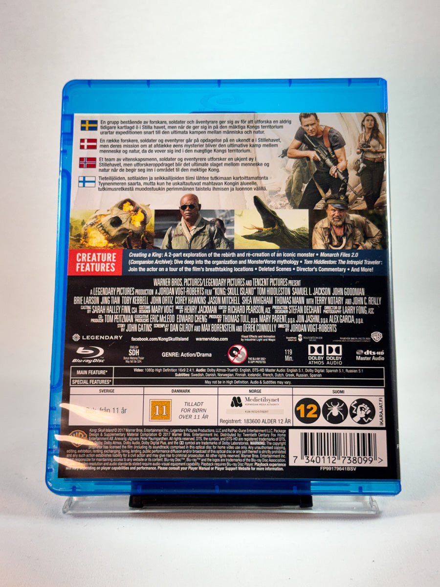 Bakside av cover til Kong: Skull Island, bruktfilm hos nettbutikken Brukbar Film