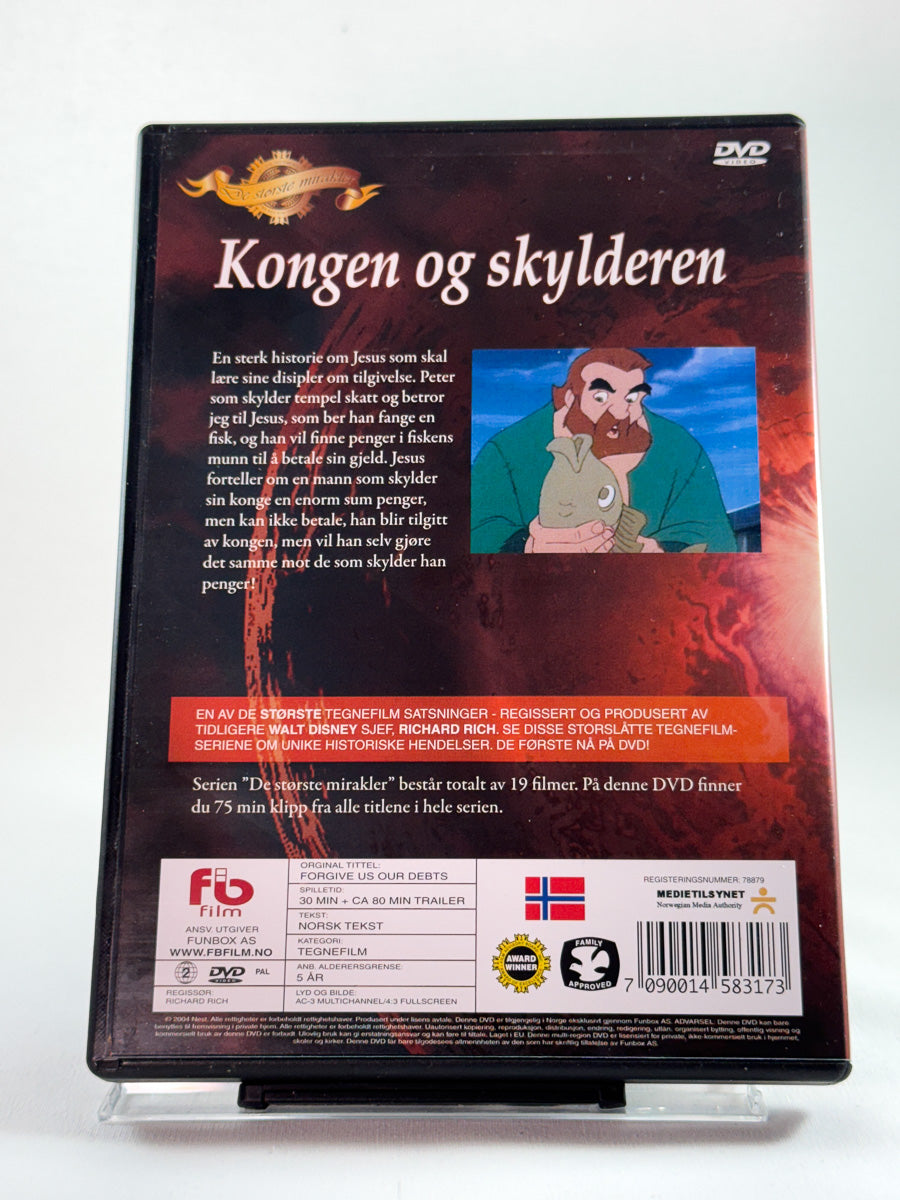 Bakside av DVD-cover til Kongen og skylder’n, bruktfilm hos nettbutikken Brukbar Film