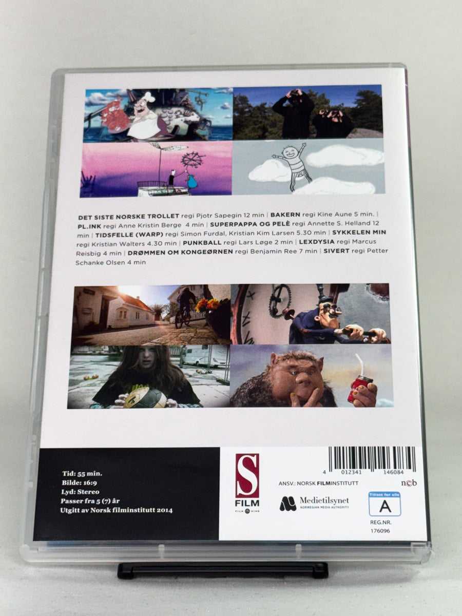 DVD-bakside til filmen Kult & Kort – 10 superfine kortfilmer for barn
Baksiden viser info, spesifikasjoner og eventuell ekstratekst – produktbilde fra nettbutikken Brukbar Film
