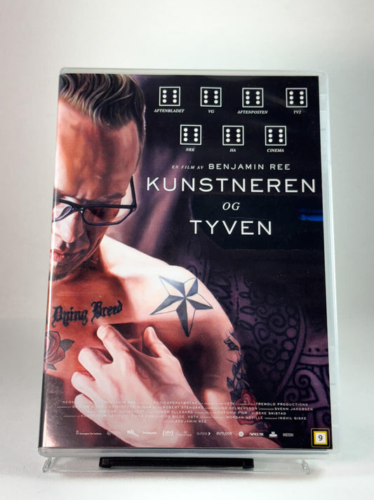 Forside av DVD-cover til Kunstneren og tyven med dokumentarisk motiv; brukt norsk dokumentarfilm på DVD hos Brukbar Film