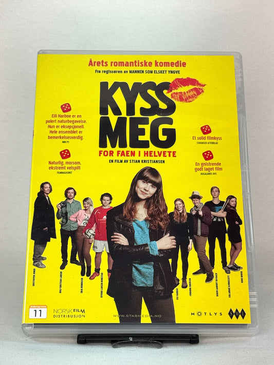 Kyss meg for faen i helvete – forside av DVD-cover, norsk romantisk komedie hos Brukbar Film