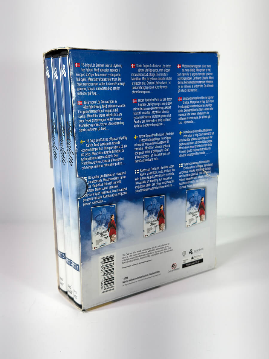 Bakside av cover til La Bicyclette Bleue, brukt original DVD hos Brukbar Film