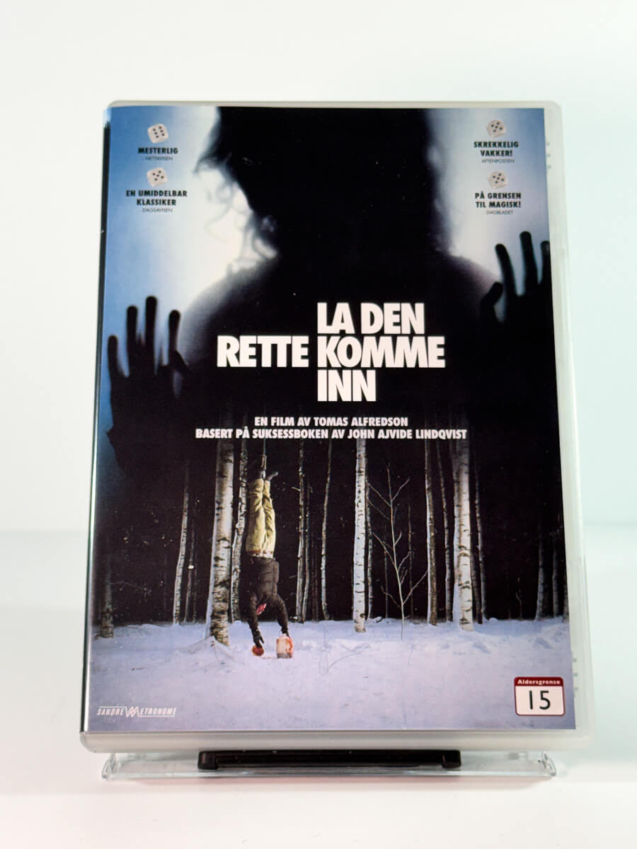 Forside av cover til la den rette komme inn, brukt original DVD hos Brukbar Film