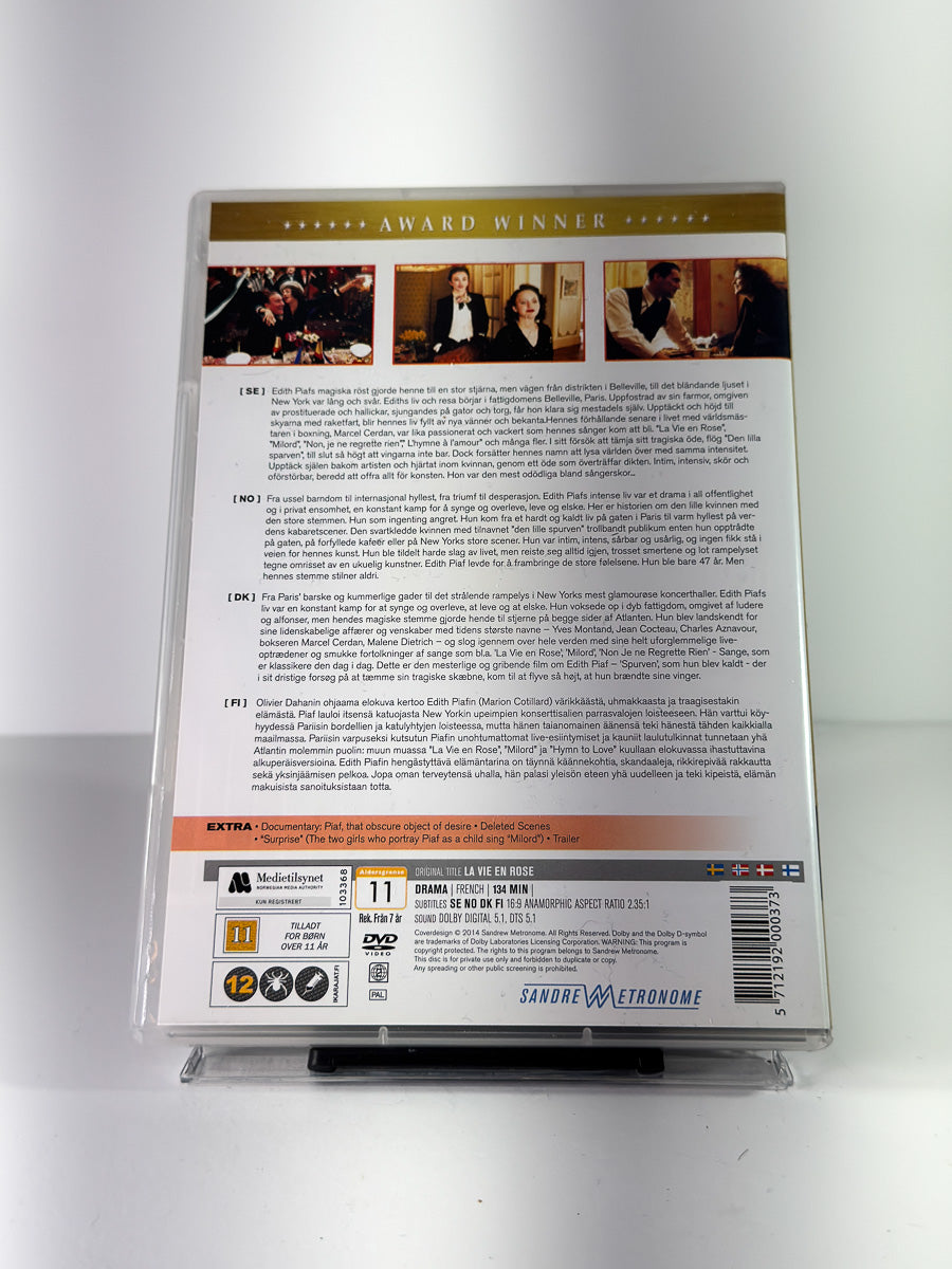 Bakside av cover til La Vie En Rose på DVD