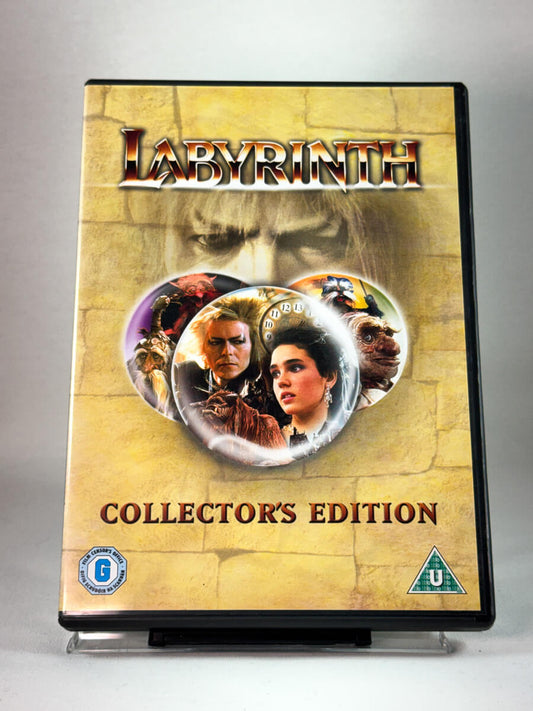 Labyrinth – forside av DVD-cover til fantasifilm med David Bowie, brukt film hos Brukbar Film