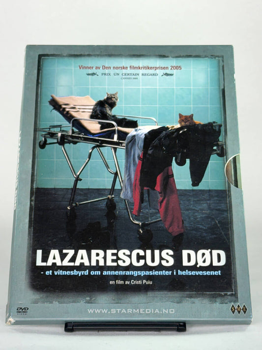Brukt DVD-film Lazarescus død – forside av originalt filmcover, kritikerrost europeisk drama på brukt DVD hos Brukbar Film