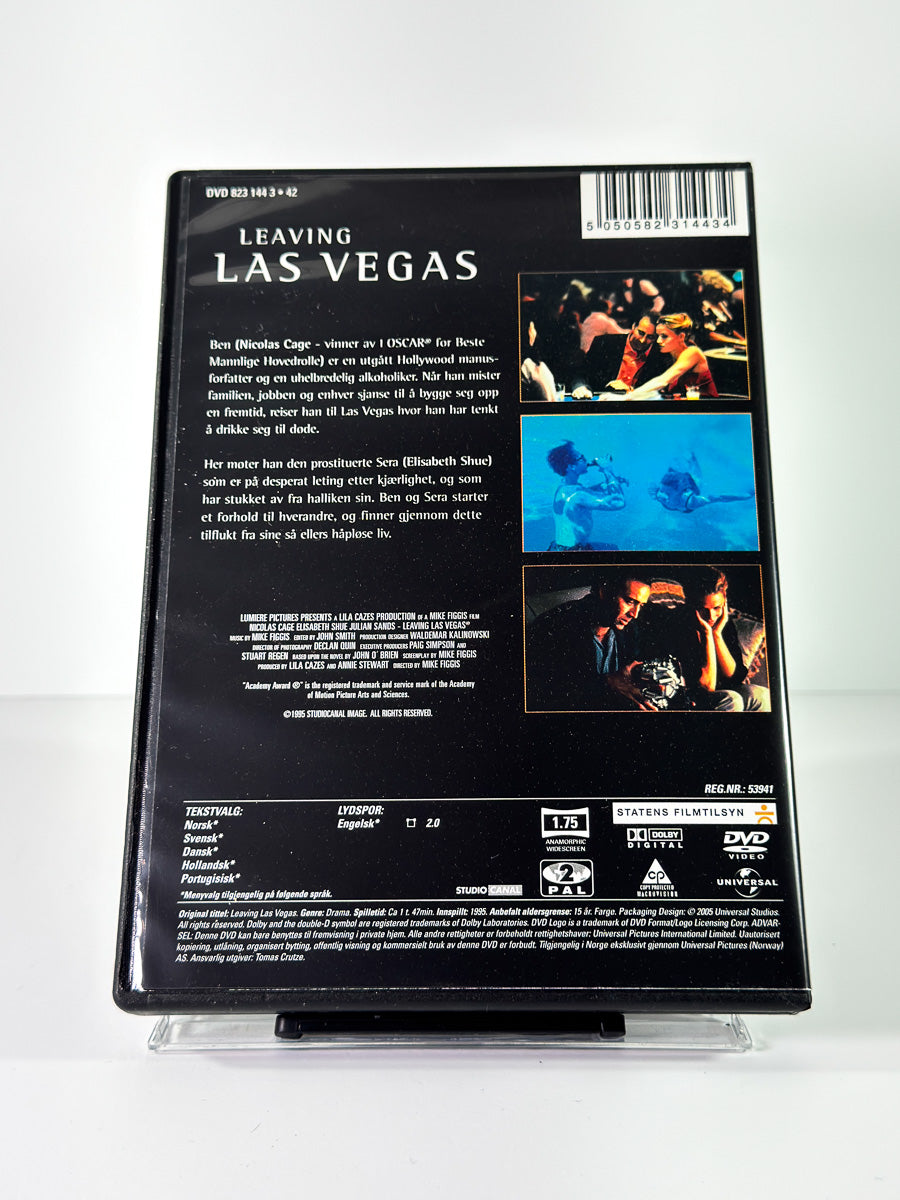 Bakside av cover til Leaving Las Vegas på DVD