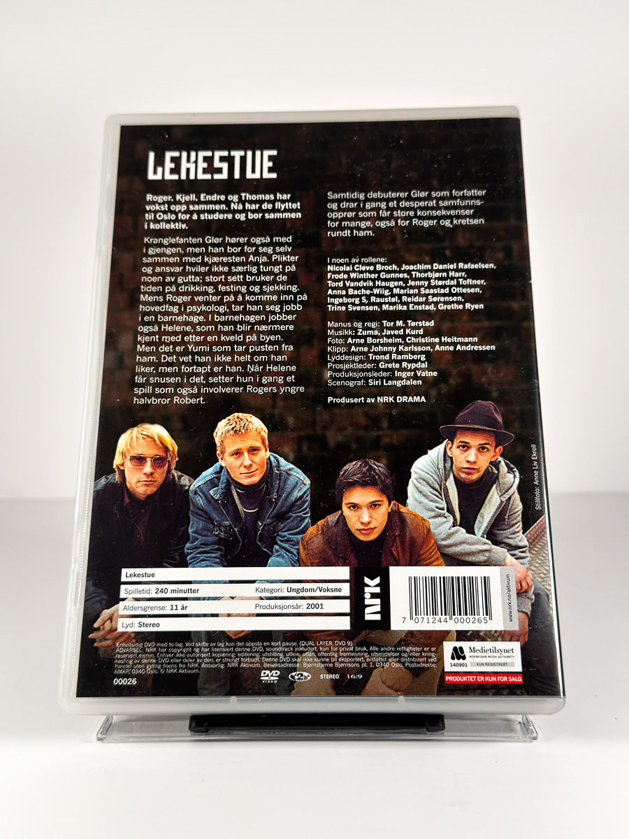 Bakside av cover til Lekestue på DVD