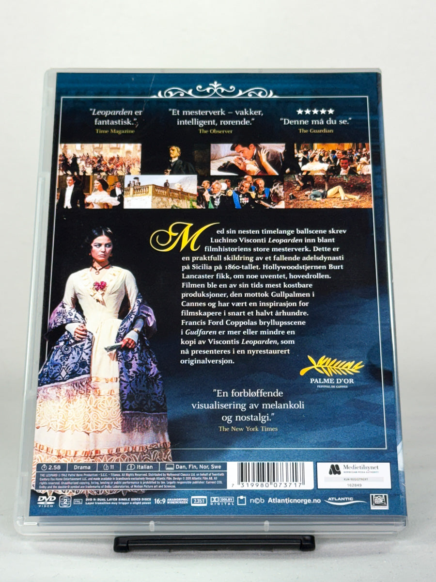 Bakside av Leoparden DVD – italiensk filmklassiker på brukt DVD hos Brukbar Film