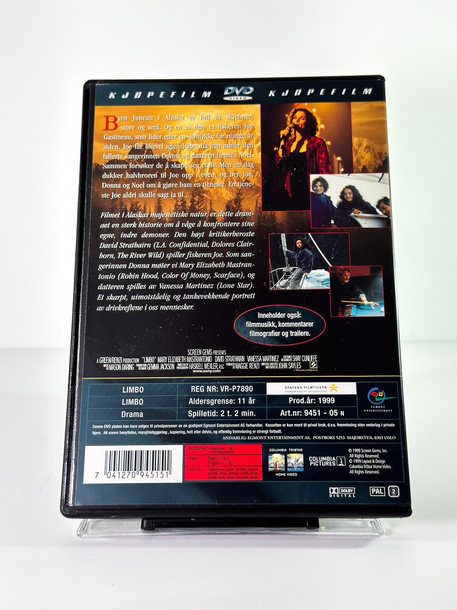 Bakside av cover til Limbo, bruktfilm på DVD hos Brukbar Film