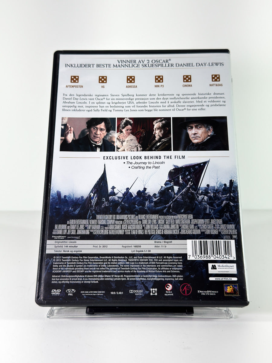 Bakside av cover til Lincoln på DVD