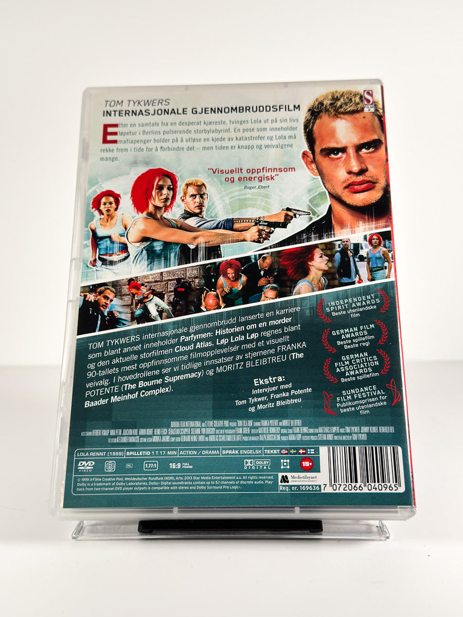 Bakside av cover til Løp Lola løp på DVD