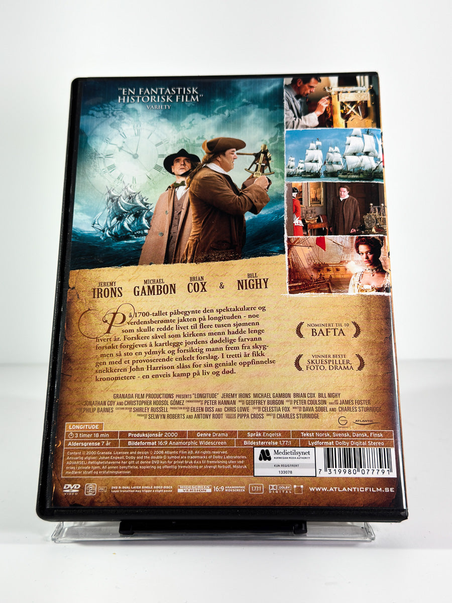 Bakside av cover til Longitude på DVD
