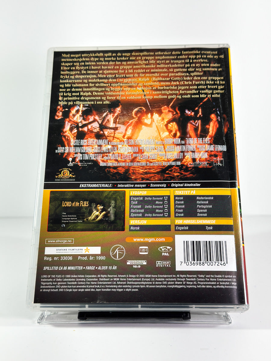 Bakside av cover til Lord of the Flies på DVD