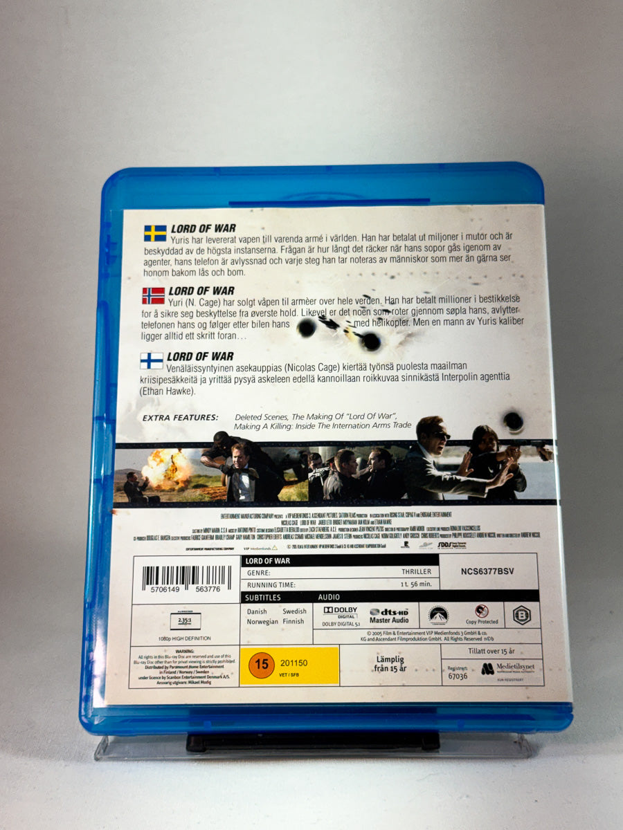 Bakside av cover til Lord of War, bruktfilm hos nettbutikken Brukbar Film