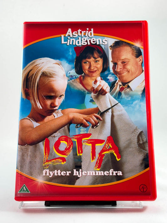 Forside av DVD-cover til Lotta flytter hjemmefra, bruktfilm hos nettbutikken Brukbar Film