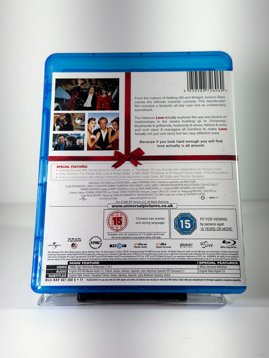Bakside av cover til Love Actually på Blu-ray
