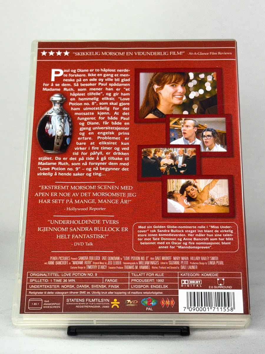 DVD-cover-bakside til filmen Love Potion #9 – Brukt DVD fra nettbutikken Brukbar Film