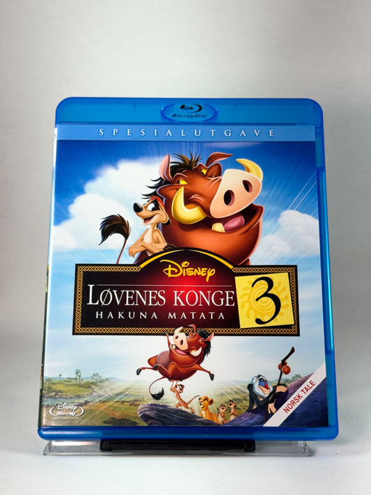 Løvenes konge 3 – Hakuna Matata – forside av Blu-ray-cover, animert familiefilm fra Disney, hos Brukbar Film